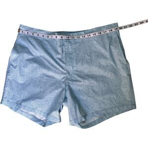 PETER MILLAR Crown Crafted Swim Trunks XL Blue IceAQ Wave Print NWT $110